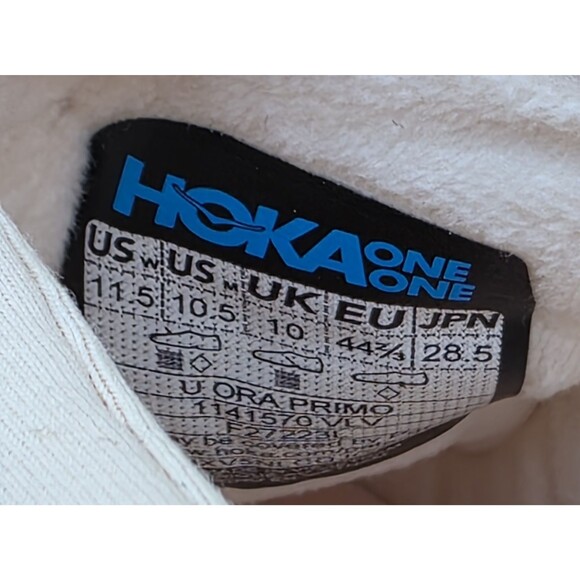 New Hoka One One Ora Primo Vanilla OFF WHITE Slip On 1141570 WOMEN 11.5 Men 10.5 - Picture 8 of 16